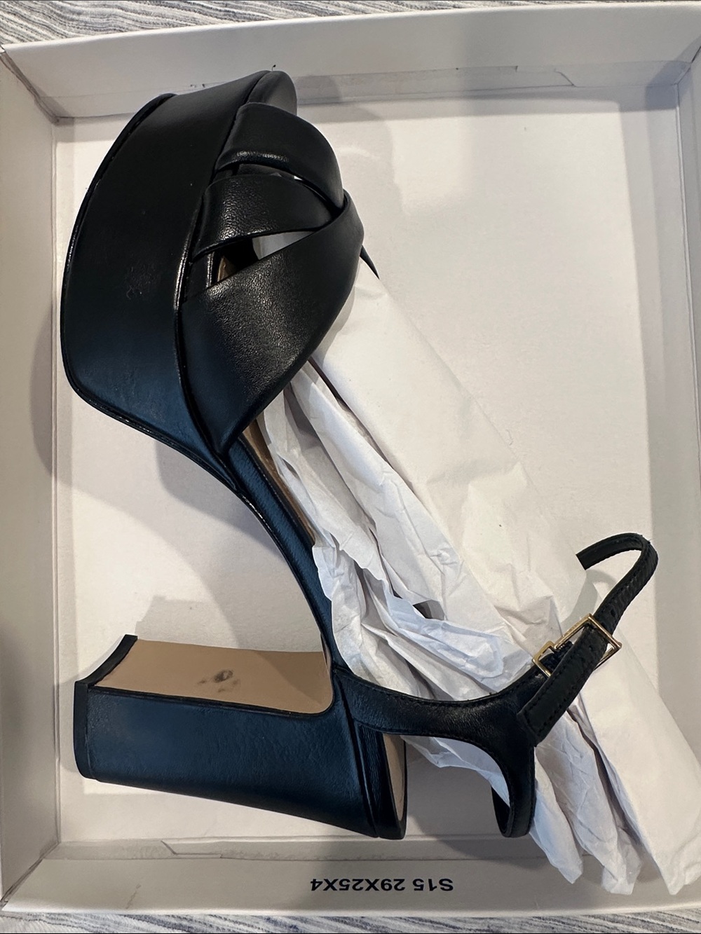 SCHUTZ Black Braided Platform Heel Sandal
